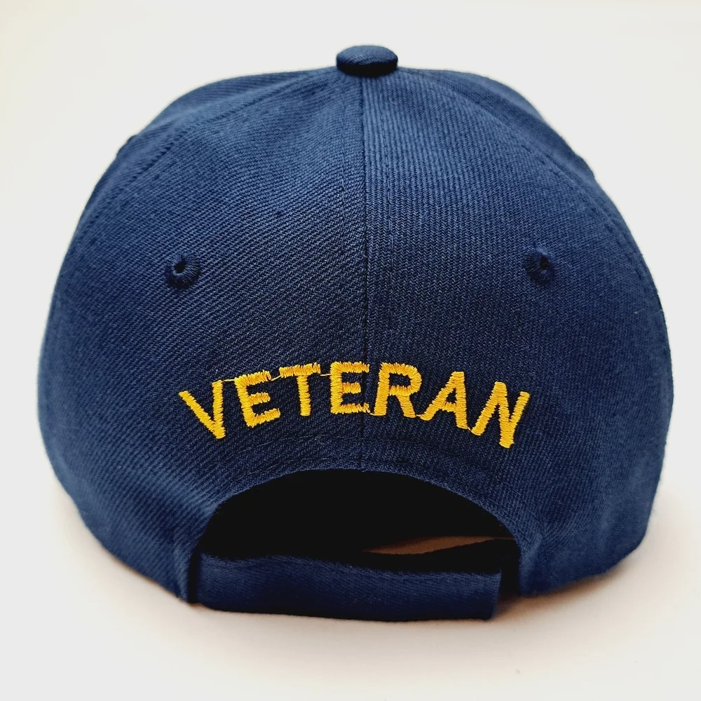 United States Navy Veteran Shellback Men's Ball Cap Hat Blue